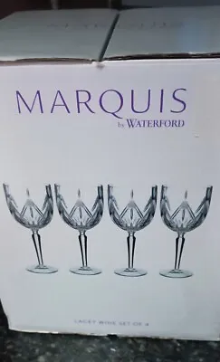 Buy WATERFORD CRYSTAL MARQUIS Lacey Wine GLASSES X 4 Boxed  • 55£