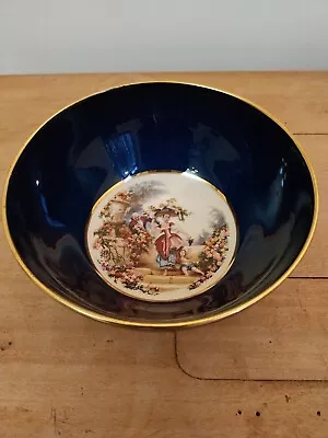 Buy Carlton Ware Footed Bowl Cobalt Blue And Gilt • 26£