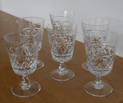 Buy 6 X Signed Royal Brierley 'BRUCE' Pattern Claret Red Wine Glasses - 13.8 Cm Tall • 135£