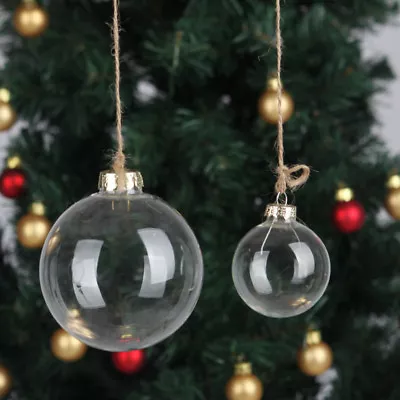 Buy Clear Glass / Plastic Bauble Hung Ball Sphere Christmas Wedding Ornament Gift • 7.95£