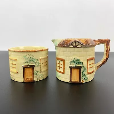 Buy Keele St Pottery Cottage Sugar Bowl And Creamer Set 1950's Cottage Tea Accessory • 20.17£