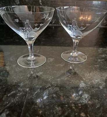 Buy ROSENTHAL Wedding Crystal Champagne Glass Set RETIRED Etched Bridal Design VTG • 62.59£