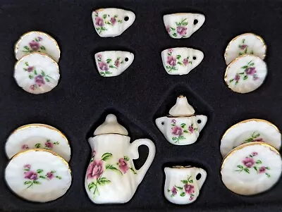Buy FLORAL TRADITIONS China Tea Set Porcelain 1:12th Scale Dolls House Miniature UH • 6.50£