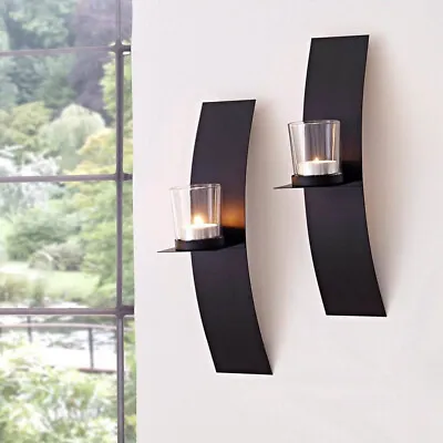 Buy 2PCS Wall Candle Holders Metal Hanging Candlestick Wall Mounted Sconce Ornaments • 8.95£