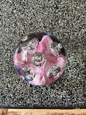 Buy Bubbles Art Pink Glass Sphere Orb Globe Crystal Ball Large Paperweight 4  • 4.50£