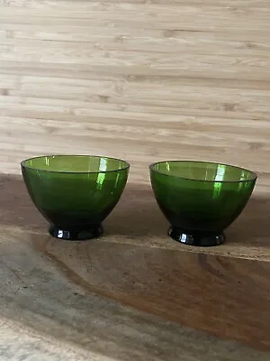 Buy Vintage Emerald Green Depression Glassware Fruit Desert Pudding Cups Glasses • 30.85£