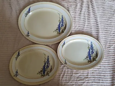 Buy Vintage 1930s Art Deco Tams Ware Serving Platters, Delphinium Pattern. • 25£