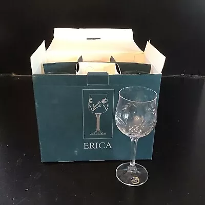 Buy Fabulous Vintage Boxed Set Of 6 Bohemia Lead Crystal 7” Wine Glasses Lead Decor • 7.50£