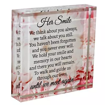 Buy Glass Block Paperweight With Wording - Her Smile • 8.39£