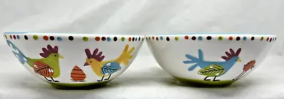Buy 2x Marks And Spencer 'Chicken' Cereal Bowls Circa 1990s 6 1/2 Inches 16.5cm Dia. • 12.50£