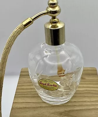 Buy Vintage Royal Brierley Cut Crystal Floral Etched Perfume Atomiser Bottle • 10£