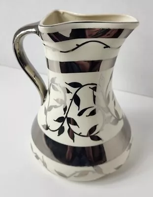 Buy Myott Son & Co Pitcher 7  Hand Painted Old Silver Lustre 1505 F  Vintage England • 33.20£