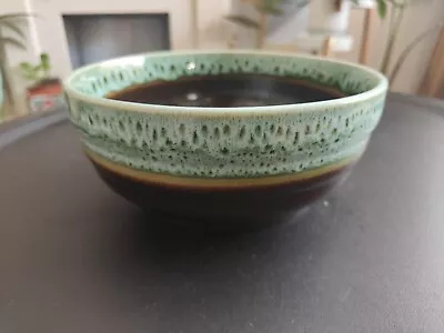 Buy Vintage, Sankey 'Art Pottery' 19cm Bowl, Green/Brown Honeycomb Decoration  • 22£