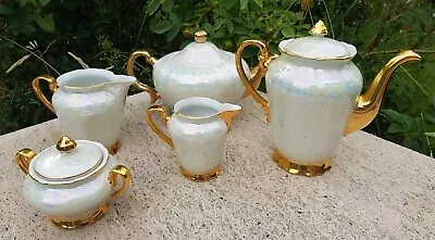 Buy Vintage Lustre Ware,  Teapot, Coffee Pot, Sugar Bowl, Jugs, Czech • 55£