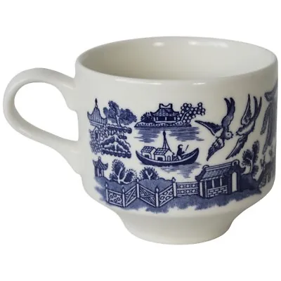 Buy Vintage Churchill England Blue Willow Bone China Porcelain Coffee Tea Cup Mug • 3.78£