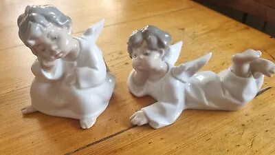 Buy A Pair Of Lladro Cherubic / Angel  Porcelain Figurine. • 20£