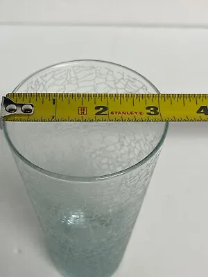Buy Set Of 5 Light Aqua Blue Vintage Crackle Glass Drinking Glasses 6.25” Tall • 13.94£