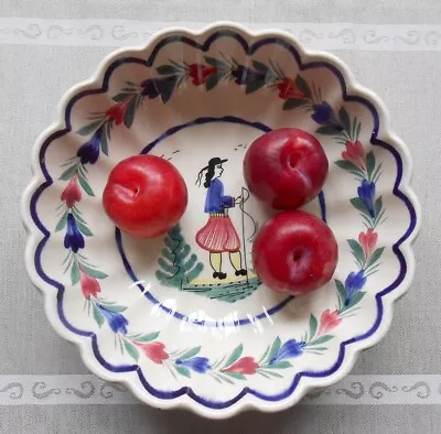 Buy Large Hand Painted Vintage Floral Studio Pottery Fruit Or Salad Bowl - Quimper • 15£