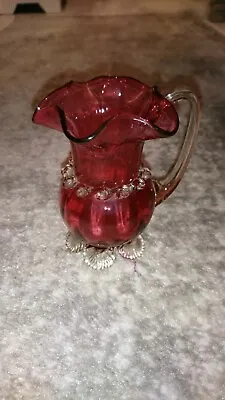 Buy Beautiful Small Victorian Cranberry Glass Jug • 12.99£