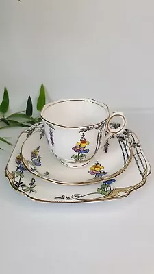 Buy Melba Bone China Spring Flowers Trio Cup Saucer Plate Handpainted Granny Chic  • 9.50£