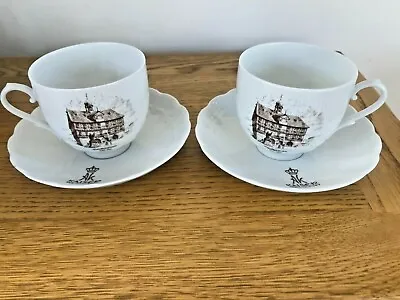 Buy Two Rare Vintage AK Kaiser Cup Saucer Staffelstein Town Hall Picture Collectable • 19.99£