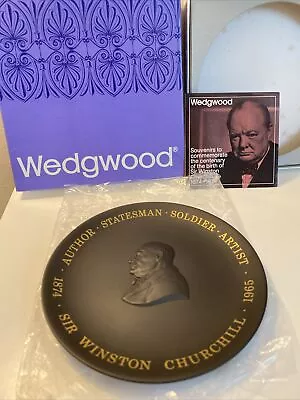 Buy Wedgwood Winston Churchill (1874-1974) Black Jasperware Plate In Box - 6.5 Inch • 18£