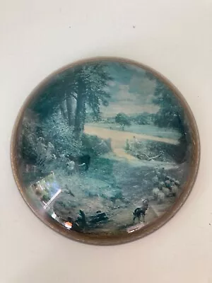 Buy Antique Glass Paperweight 9cm Diameter Country Scene • 10£
