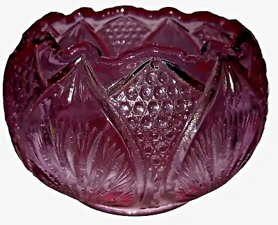 Buy Vintage Fenton Dusty Rose Pink Ruffled Scalloped Cranberry Glass Bowl VTG • 23.98£