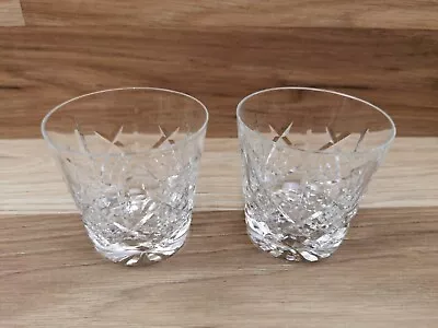 Buy 2 X Vintage Crystal Cut Glass Whisky Tumbler Glasses • 11.49£