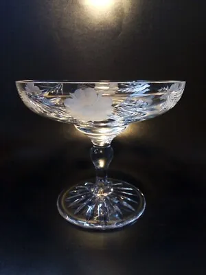 Buy Vintage Thomas Webb Crystal Cut Glass Pedestal Bon Bon Tazza Sweet Meat Dish • 14£