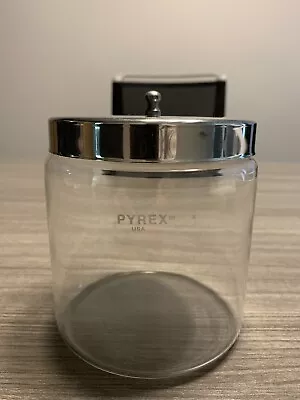 Buy Vintage Pyrex Glass Medical Apothecary 5  Storage Jar Metal Lid USA - HTF Size • 50.43£