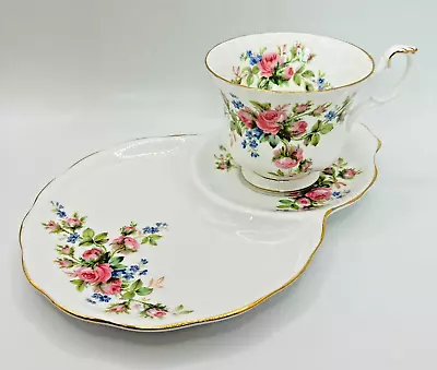 Buy Vintage Royal Albert Moss Rose Tennis Set Cup / Saucer In Excellent Condition • 19.99£