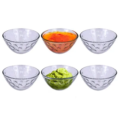 Buy Glass Dip Bowls Sauce Ramekins Pots 6pc Small Condiment Serving Dishes Stacking • 8.25£