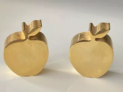 Buy 2 X Apple Ornaments / Paper Weight Gold Plated • 15.50£
