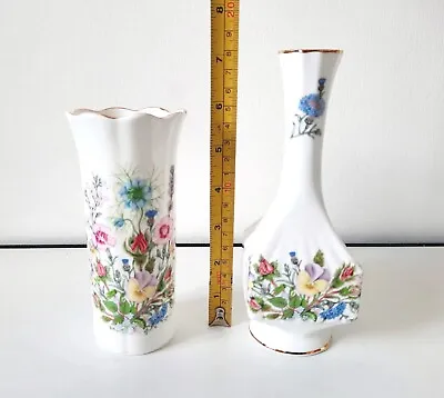Buy Aynsley Wild Tudor Fine Bone China Posy Vase & Bud Vase Made In England  • 9£