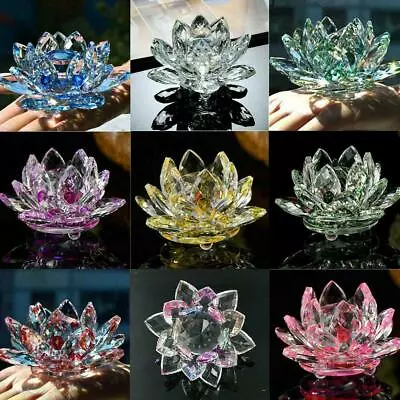 Buy Crystal Flower Ornament Large Crystal Craft Home Decor 1 Pcs A6M0 • 8.56£