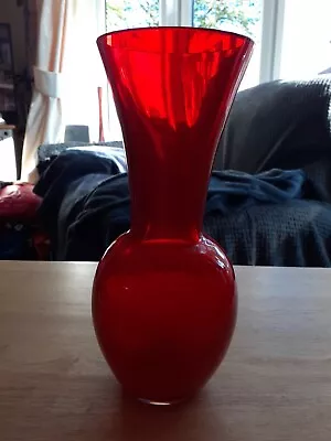 Buy DARTINGTON GLASS Red Glass Vase 8 3/4” Nice Condition.  • 4.99£
