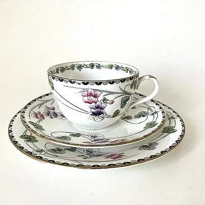 Buy Antique Shelley Violets Art Nouveau Tea Trio 10705 Bute Shape Cup Saucer Plate 5 • 22£