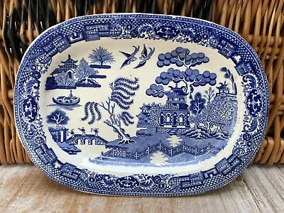 Buy Vintage Antique Davenport Pottery Willow Blue & White Miniature 18cm Plate • 17.99£
