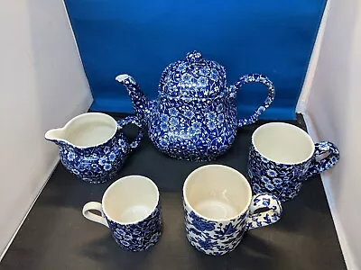 Buy Calico Blue Chintz Pattern Teapot With Lid And Top Handle - England. • 20£