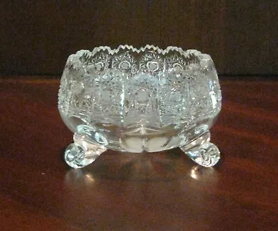 Buy Bohemian Czech Crystal 4.5  Footed Bowl Hand Cut Queen Lace 24% Lead Glass • 57.19£
