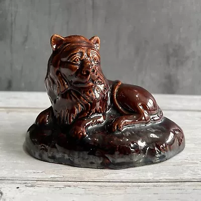 Buy Adorable 19th Century Pottery Lion Treacle Glaze Figure English Pottery C 1840 • 285£