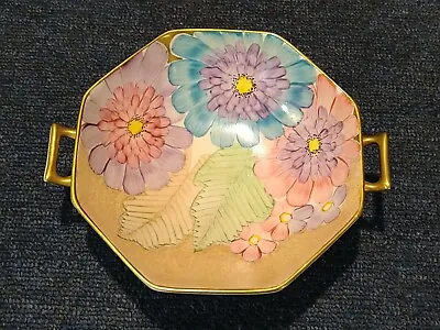 Buy Vintage Handpainted Gray's Pottery Floral Handled Dish A5493 • 19.99£