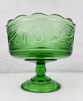 Buy Vintage Emerald Green Glass Bowl Pedestal 6.5” Hobnail Fruit Serving Grannycore • 13.45£