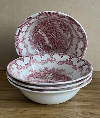 Buy Vintage English Ironstone Tableware Bowls Red & White Vegetable Bowls 8.5” • 37.17£