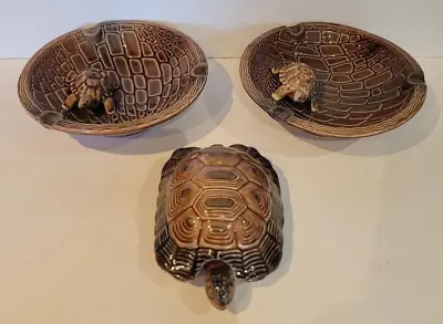 Buy Vintage 1960’s “Wade” Porcelain Tortoise Ashtray (Pair) & Trinket Dish (Turtle) • 34.95£