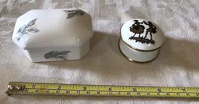 Buy Crown Staffordshire Fine Bone China Pill/Trinket Box & Another Unmarked • 1.99£