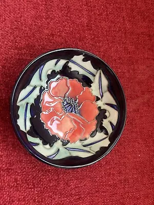 Buy *stunning Rare* Moorcroft 1st Quality Poppy Flower Dish 4.5 Inch Dia *excellent* • 55£