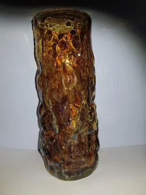 Buy Michael Harris Mdina  Art Glass Textured Vase Whitefriars Textured Bark Style • 29.99£