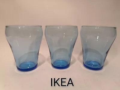 Buy 3 X IKEA Torstig Juice Glasses Light Cobalt Blue 8 Ounces  • 8.99£